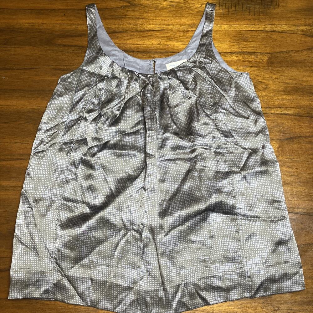 Martin & Osa 100% Silk Sleeveless Lined Tank Top Gray Sz 2 Office Career Layer